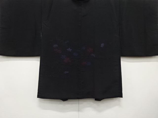 草花模様織り出し　絵羽織