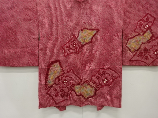 きぬたや謹製　本総絞り　切りばめ風　花模様　絵羽織