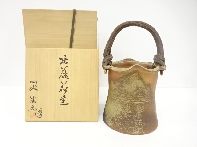 JAPANESE CERAMICS / KARATSU WARE FLOWER VASE / ARTISAN WORK