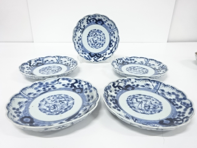 古伊万里　染付　六寸皿　5客