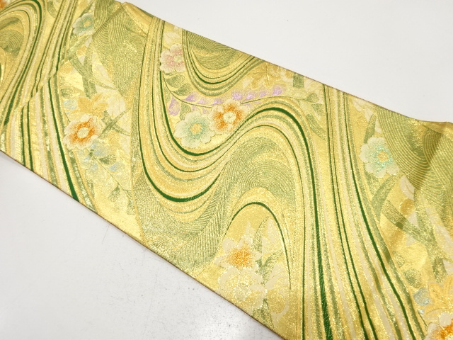 JAPANESE FUKURO OBI FOR FURISODE / WOVEN FLOWER