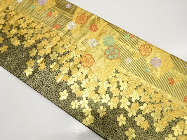 JAPANESE FUKURO OBI FOR FURISODE / WOVEN SAKURA