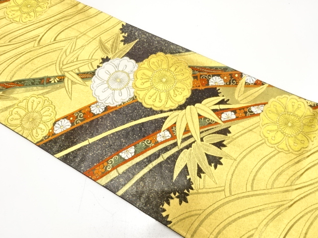 JAPANESE FUKURO OBI FOR FURISODE / WOVEN BAMBOO