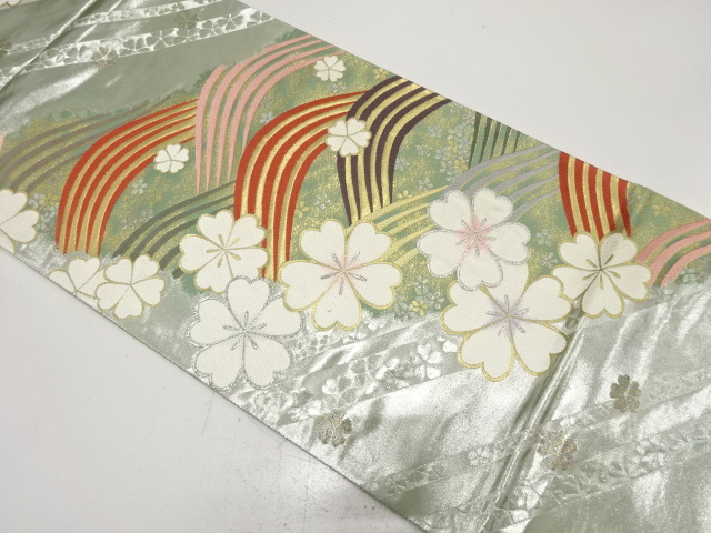 JAPANESE FUKURO OBI FOR FURISODE / WOVEN SAKURA