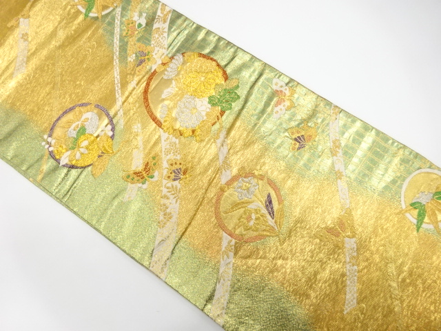 JAPANESE FUKURO OBI FOR FURISODE / WOVEN BUTTERFLY