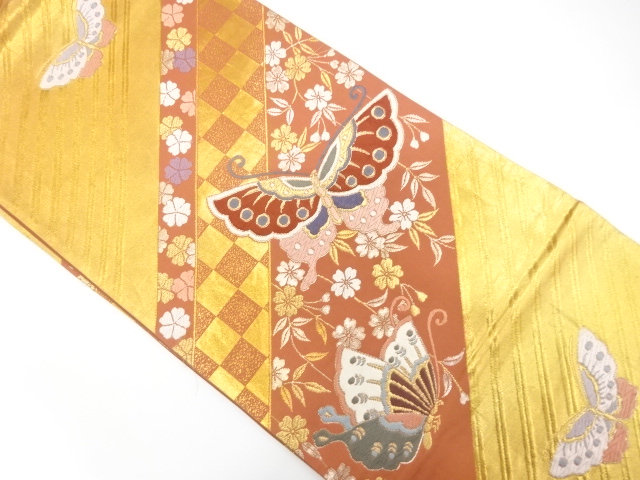 JAPANESE FUKURO OBI FOR FURISODE / WOVEN WEEPING SAKURA
