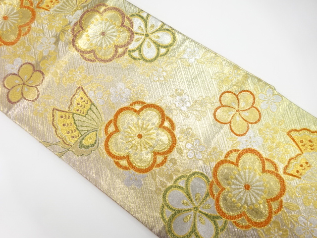 JAPANESE FUKURO OBI FOR FURISODE / WOVEN FLOWER