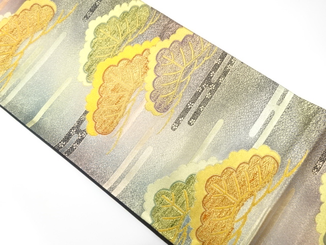 JAPANESE FUKURO OBI FOR FURISODE / UNUSED / WOVEN PINE