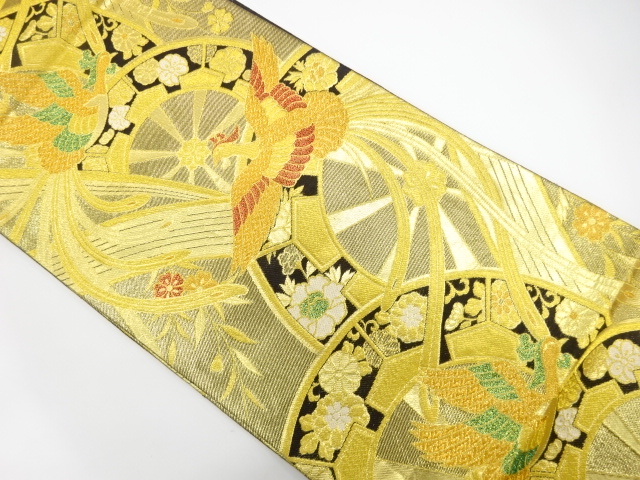 JAPANESE FUKURO OBI FOR FURISODE / WOVEN PHOENIX