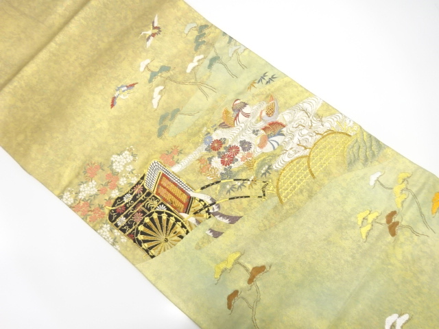 JAPANESE KIMONO / ANTIQUE FUKURO OBI / SILK / WOVEN MANDARIN DUCK