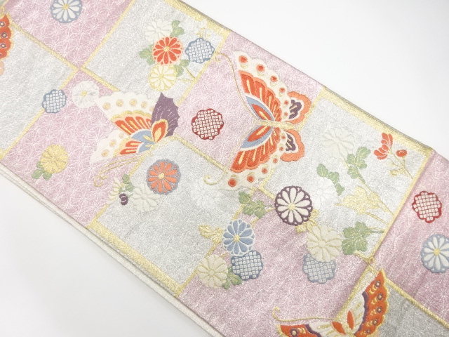 JAPANESE FUKURO OBI FOR FURISODE / WOVEN FLOWER