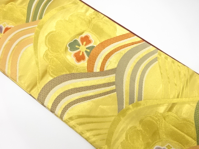 JAPANESE FUKURO OBI FOR FURISODE / WOVEN FLOWER CREST