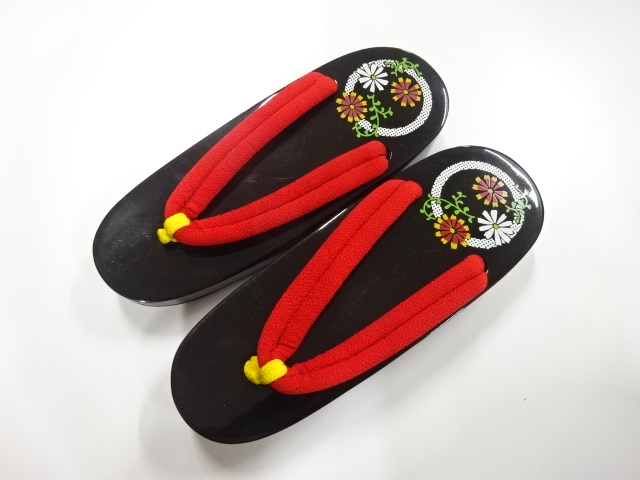 JAPANESE UNUSED PAULOWNIA GETA (23.5 cm) / LACQUERED