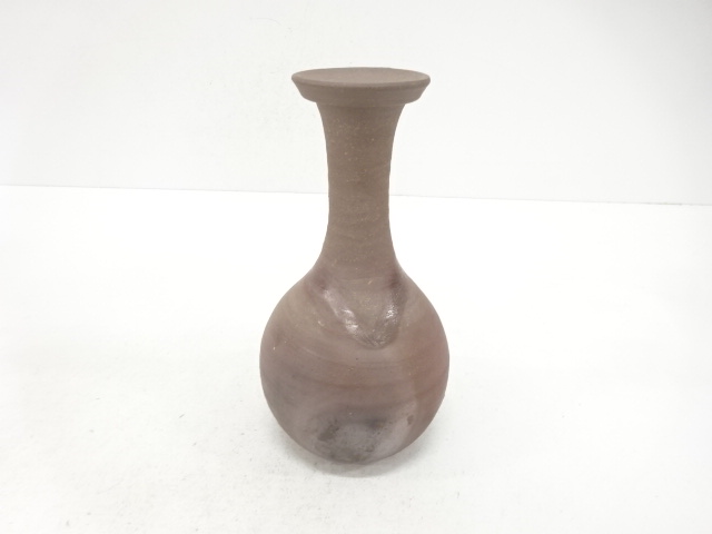 JAPANESE TEA CEREMONY / BIZEN WARE HANAIRE FLOWER VASE / ARTISAN WORK