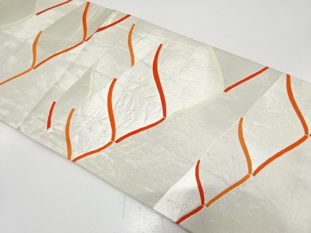 JAPANESE KIMONO / ANTIQUE FUKURO OBI / SILK / WOVEN ABSTRACT