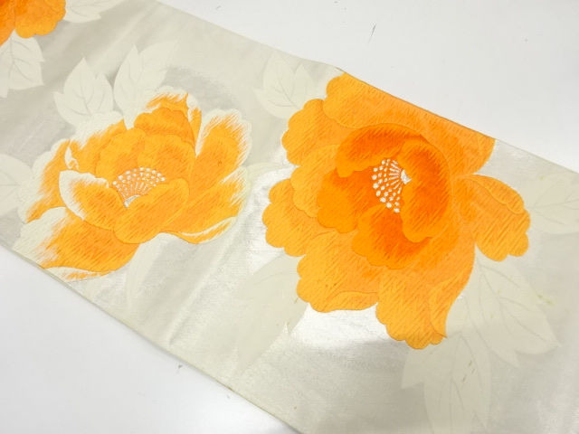 アンティーク　牡丹模様織り出し袋帯（材料）