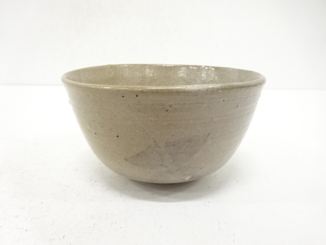 作家物　灰釉　茶碗(保護箱付)