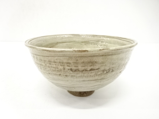 JAPANESE TEA CEREMONY / TEA BOWL CHAWAN / BRUSH-MARKED / ARTISAN WORK