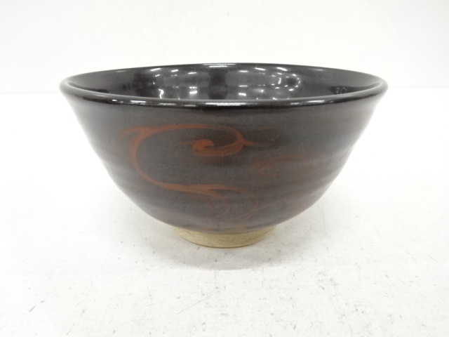 出石焼　永澤永山造　流水　茶碗(保護箱付)