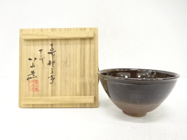 JAPANESE TEA CEREMONY / TAKATORI WARE TENMOKU TEA BOWL CHAWAN / ARTISAN WORK