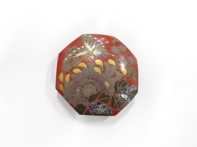 アンティーク　漆塗り蒔絵　帯留め