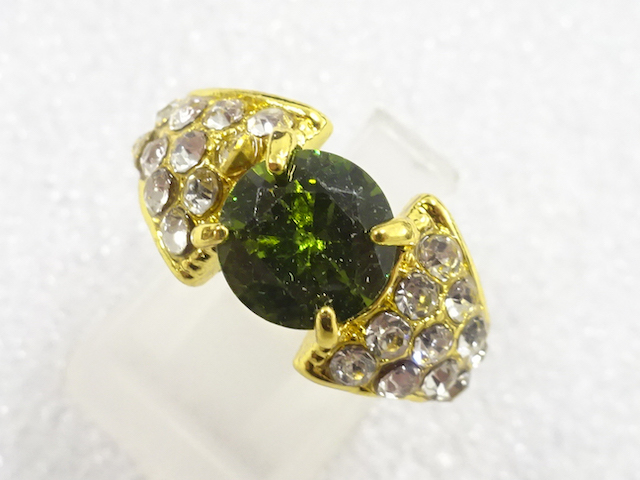 JAPANESE KIMONO / ANTIQUE COLORED STONE RING (SIZE 13)