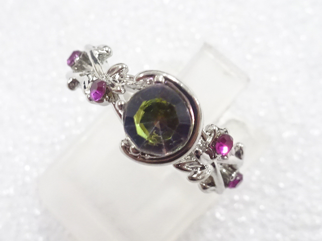 JAPANESE KIMONO / ANTIQUE COLORED STONE RING (SIZE 9)