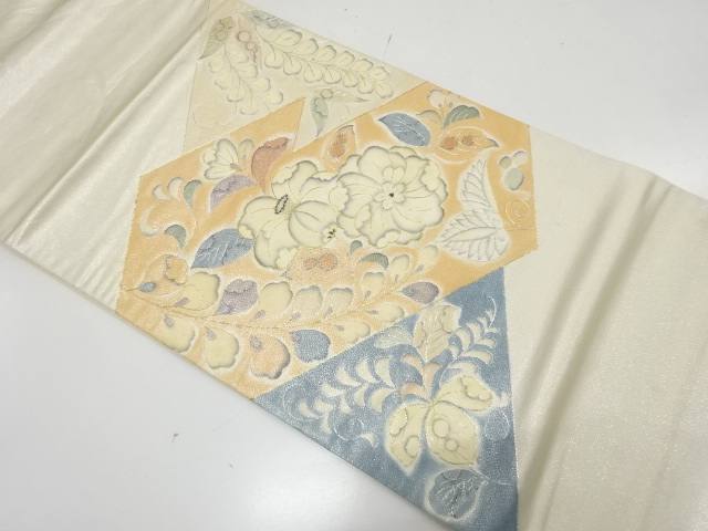 アンティーク　辻ヶ花模様刺繍袋帯（材料）