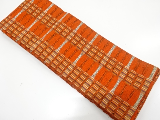 間道織り出し　半幅帯