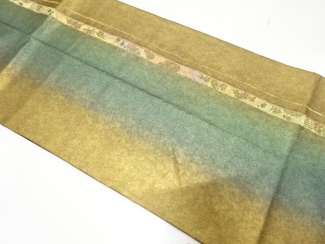JAPANESE KIMONO / ANTIQUE FUKURO OBI / SILK / WOVEN FLOWER
