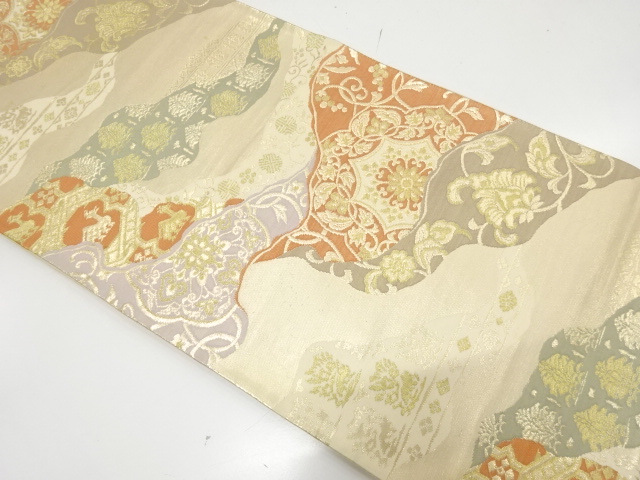 JAPANESE KIMONO / ANTIQUE FUKURO OBI / SILK / WOVEN MICHINAGADORI