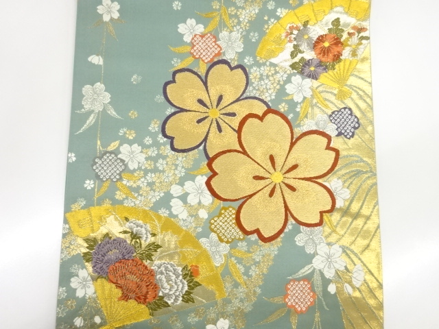 しゃれ袋帯 桜に流水紋 未使用 お花見に さが美 狭し