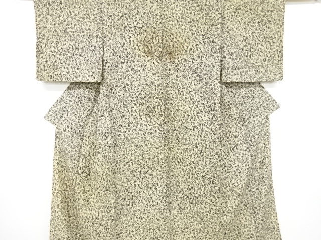 JAPANESE KIMONO / ANTIQUE HITOE KIMONO / SILK / KINSHA / ABSTRACT PATTERN