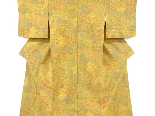 JAPANESE KIMONO / VINTAGE KOMON KIMONO / FLOWER CLASSICAL PATTERN