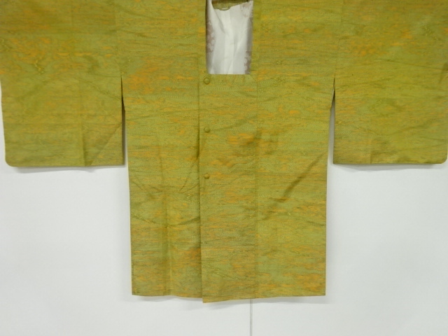 JAPANESE KIMONO / VINTAGE MICHIYUKI COAT / SILK / OSHIMA TSUMUGI / WOVEN ABSTRACT