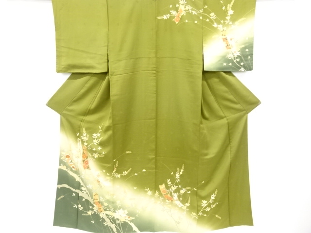 リサイクル　短冊に菊・草花模様訪問着