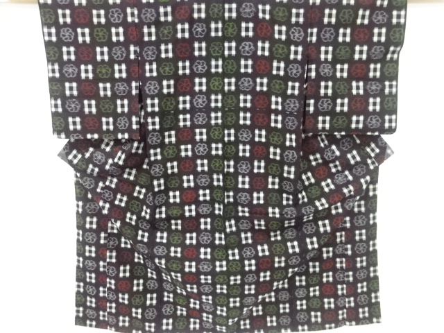 綿100%アンティークの本場手織久留米絣の反物(美品) 参る