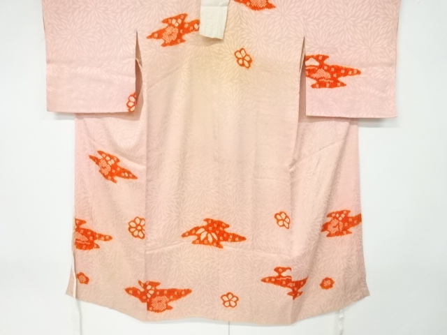 JAPANESE KIMONO / ANTIQUE JUBAN / SILK / MON KINSHA / SHIBORI / FLOWER