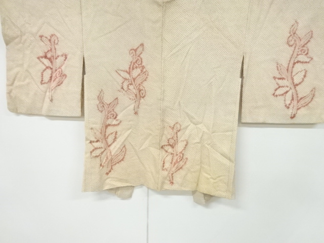JAPANESE KIMONO / ANTIQUE HAORI / SILK / ALL SHIBORI / BUD ARABESQUE