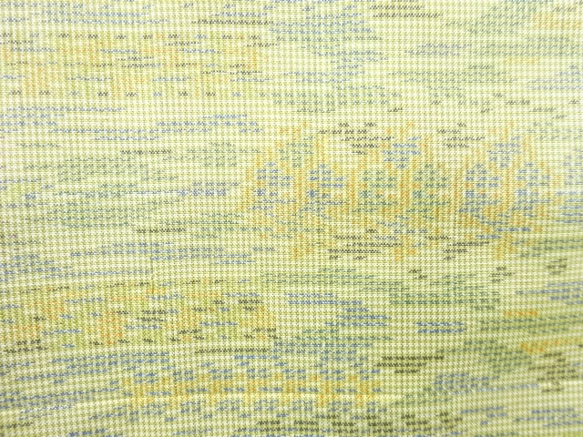 JAPANESE KIMONO / ANTIQUE KIMONO / SILK / OSHIMA TSUMUGI / WOVEN ABSTRACT PATTERN