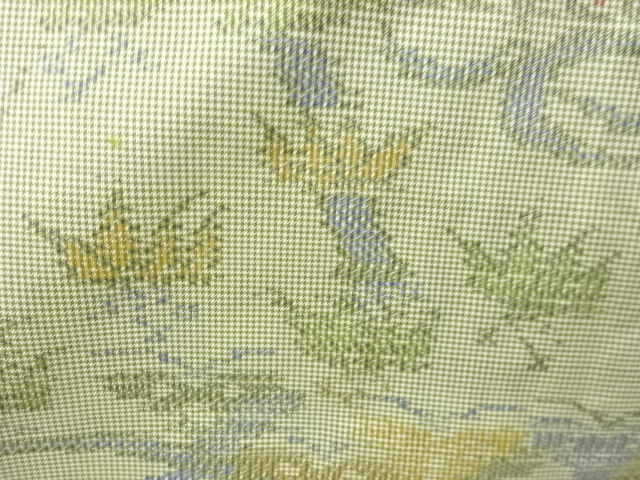 JAPANESE KIMONO / ANTIQUE KIMONO / SILK / OSHIMA TSUMUGI / WOVEN BAMBOO GRASS