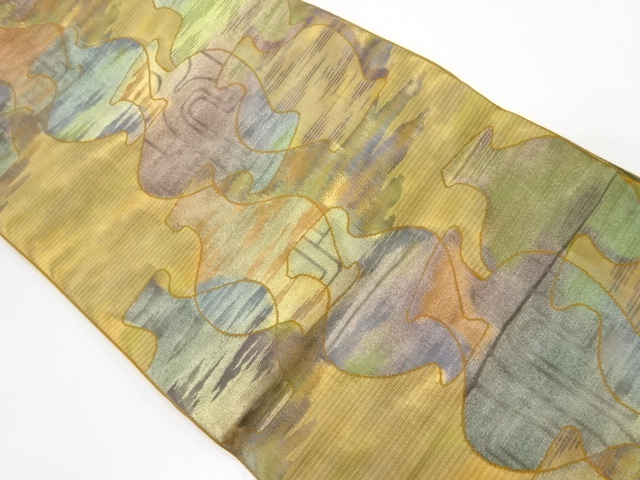 JAPANESE NAGOYA OBI / CHIKUZEN HAKATA / WOVEN JAR