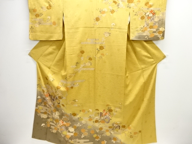 牡丹に御所車模様刺繍訪問着