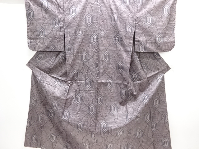 JAPANESE KIMONO / OMESHI / NISHIJIN-ORI / WOVEN GEOMETRIC