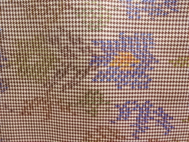 JAPANESE KIMONO / ANTIQUE KIMONO / SILK / OSHIMA TSUMUGI / WOVEN FLORAL PLANTS