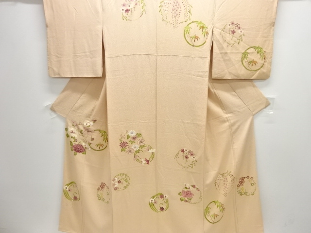 JAPANESE KIMONO / HOMONGI / FLOWER ROUNDEL