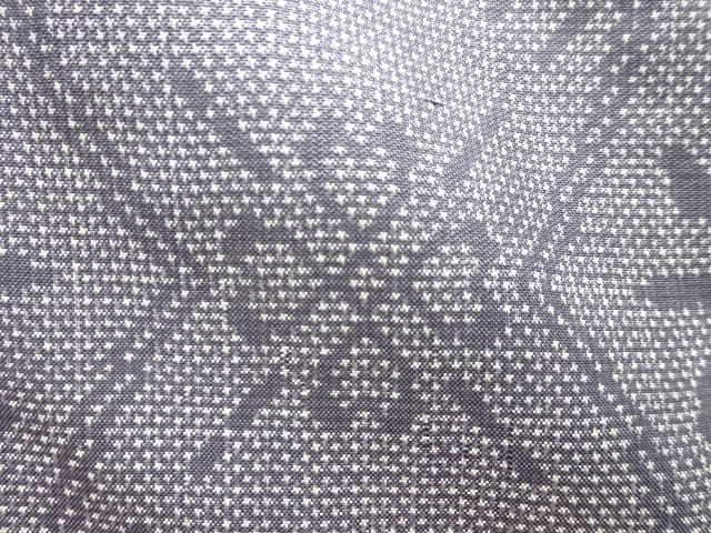  KIMONO / ANTIQUE KIMONO / SILK / OSHIMA TSUMUGI / WOVEN FLOWER CREST / 5MARUKI