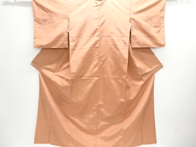 JAPANESE KIMONO / HOMONGI / SILK / HAND WOVEN TSUMUGI / SHIKISHI & FLORAL PLANTS