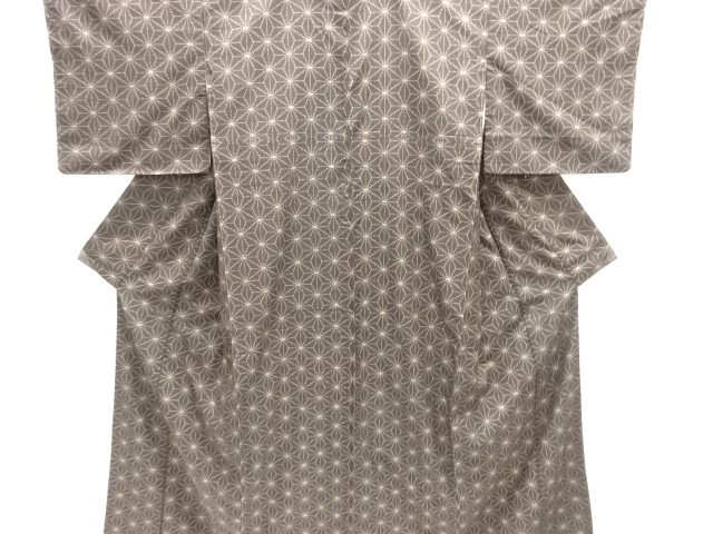 JAPANESE KIMONO / SILK / DORO OSHIMA TSUMUGI / WOVEN ASANOHA