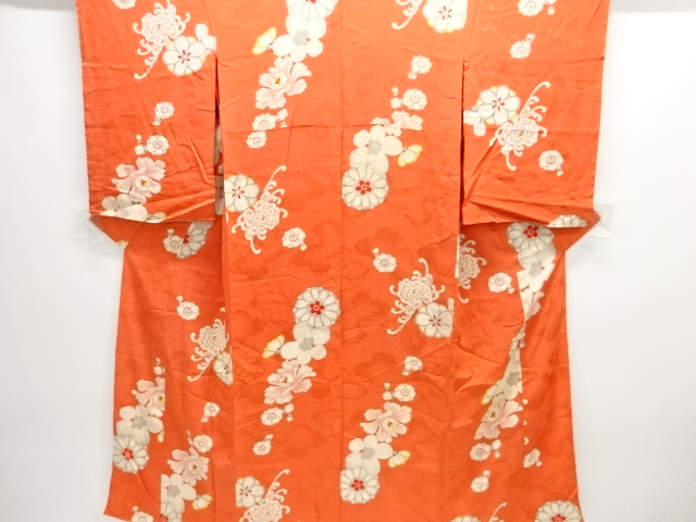 アンティーク　紋錦紗花模様着物